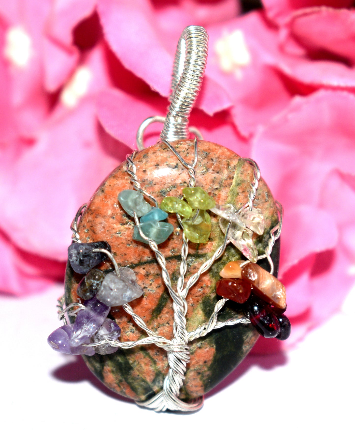 7 Chakra Healing Tree Pendant - Wire Wrapped Pendent - {19.30 Gram}