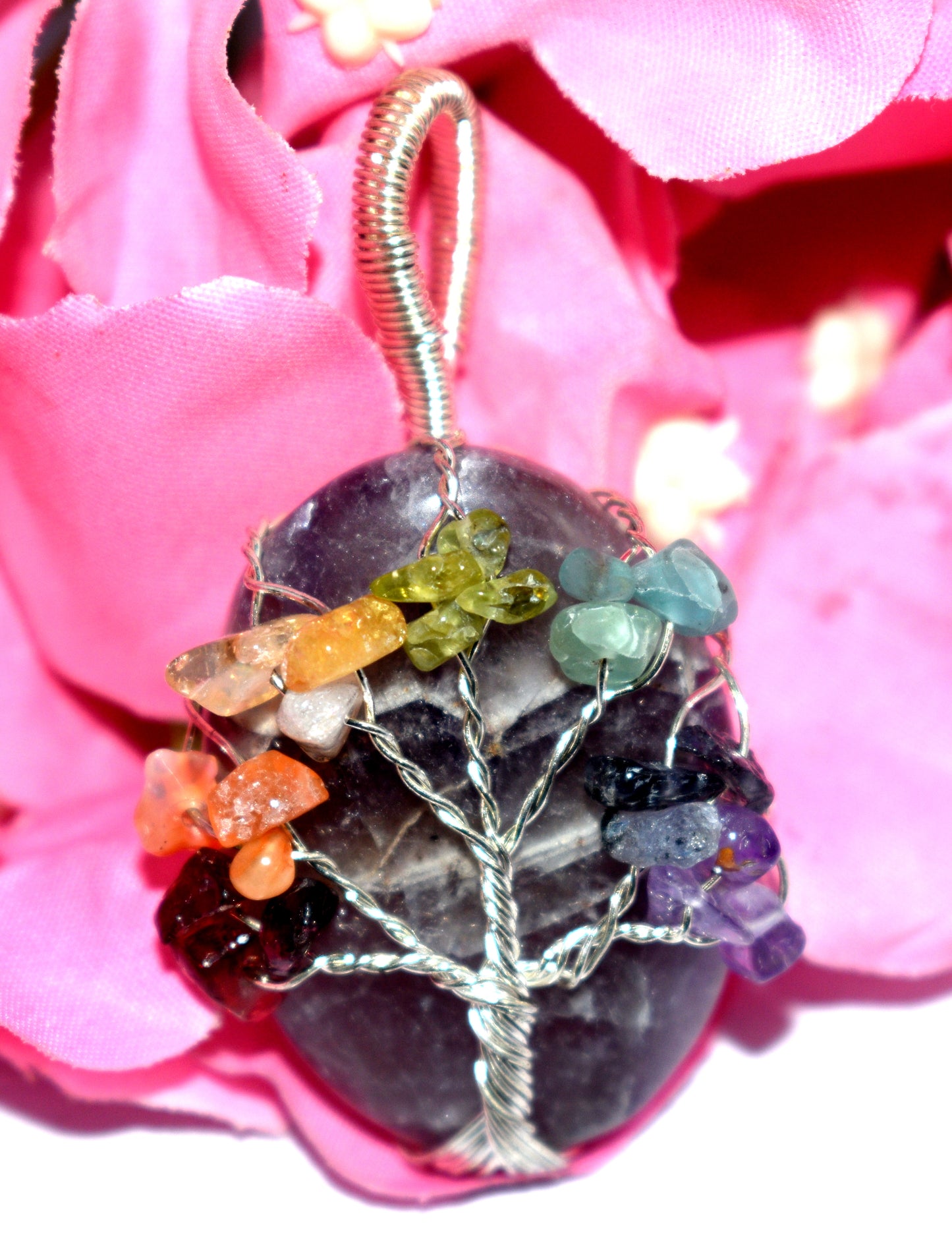 7 Chakra Healing Tree Pendant - Wire Wrapped Pendent - {17.78 Gram}