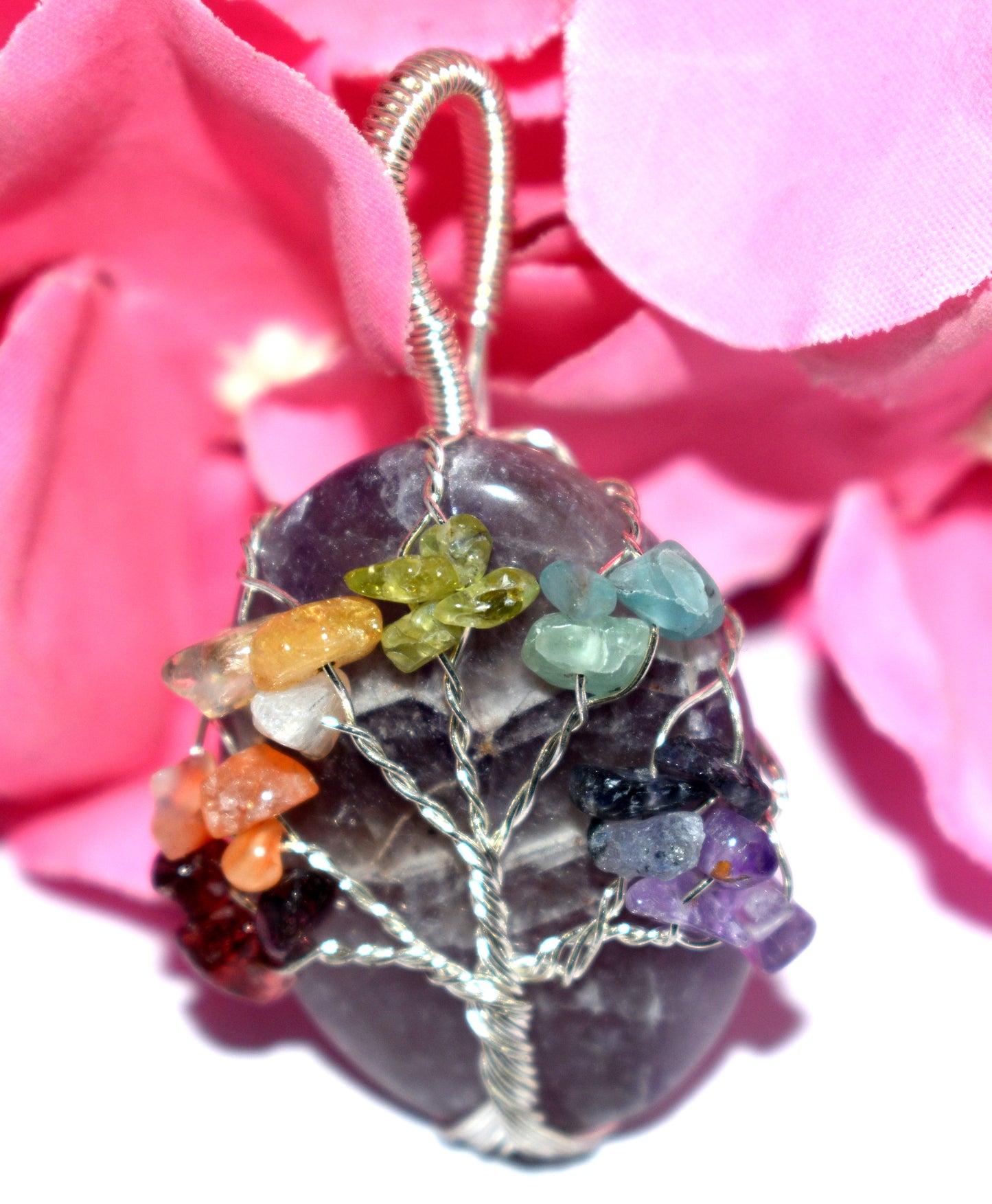 7 Chakra Healing Tree Pendant - Wire Wrapped Pendent - {17.78 Gram}