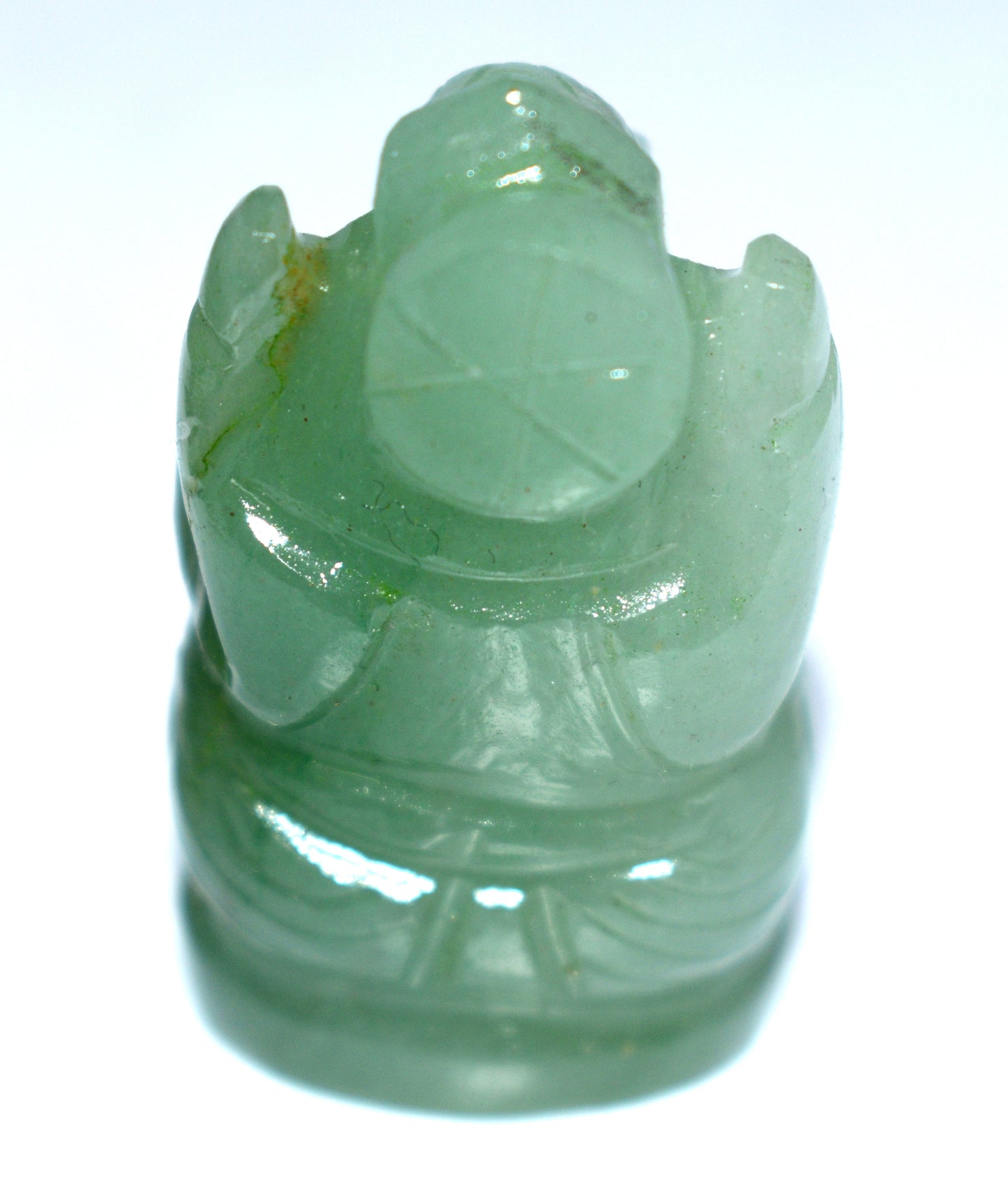 Green Jade Lord Ganesh Idol – Abundance, Luck &amp, Harmony, - {Weight-37.20 Gram} - Size- 1.5x1'' inches