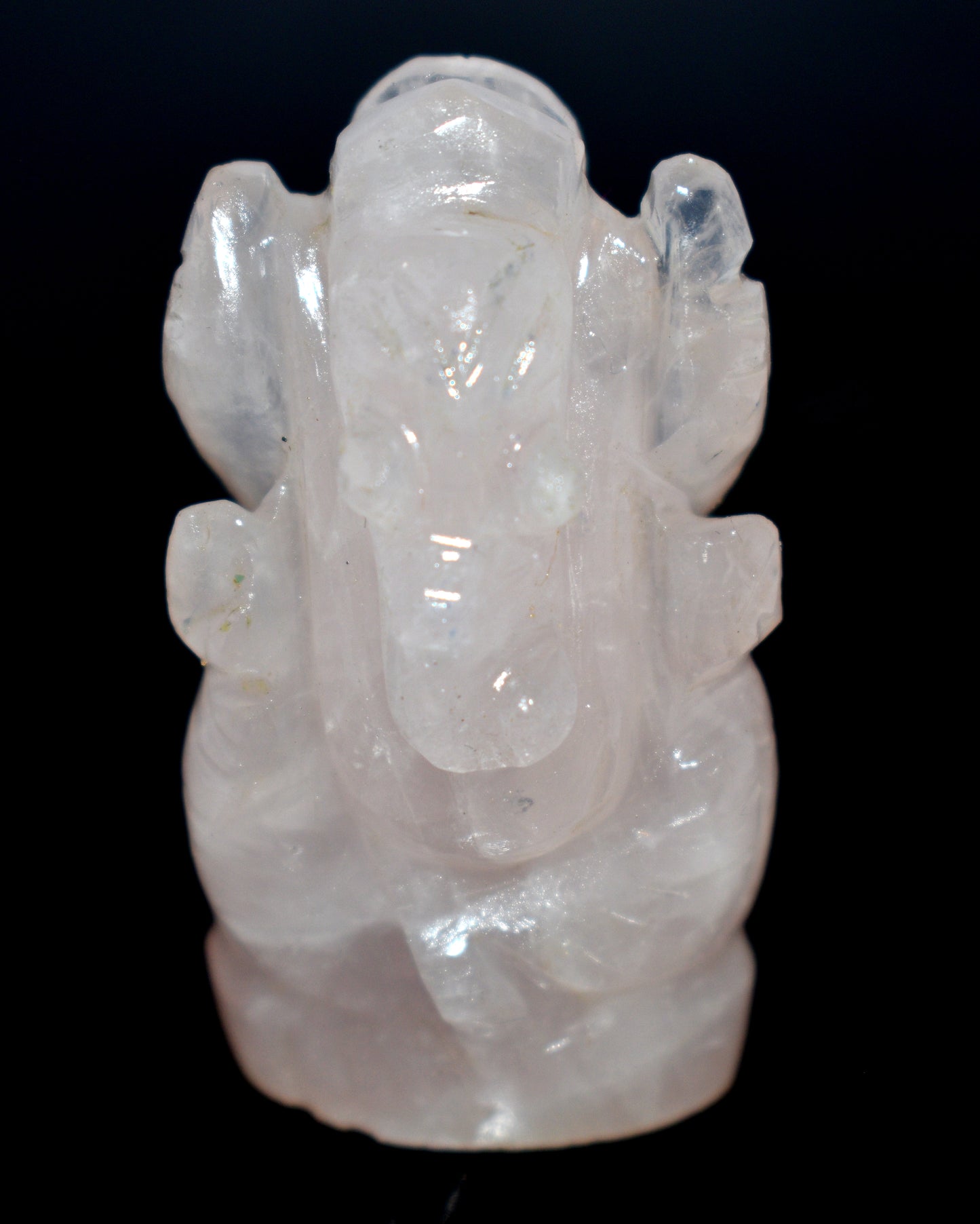 Rose Quartz Lord Ganesh Idol – Love, Compassion & Emotional Healing -  {Weight- 30.20 Gram} - Size- 1.5x1'' inches