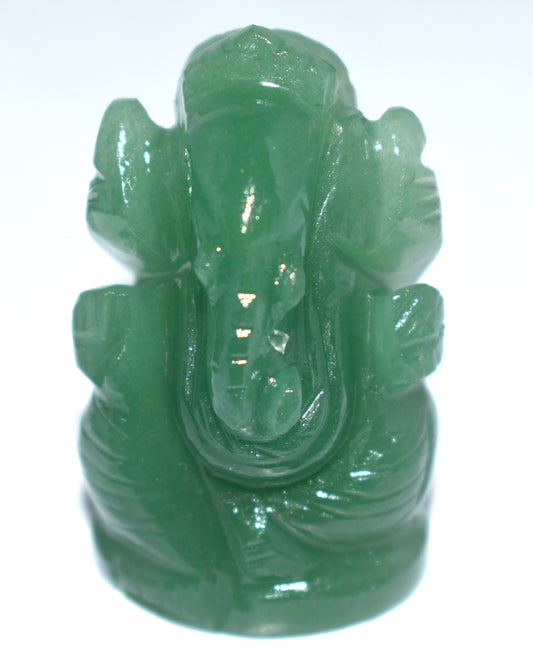Beautiful Green Jade Lord Ganesh Idol – Abundance, Luck &amp, Harmony, - {Weight-34.00 Gram} - Size- 1.5x1'' inches