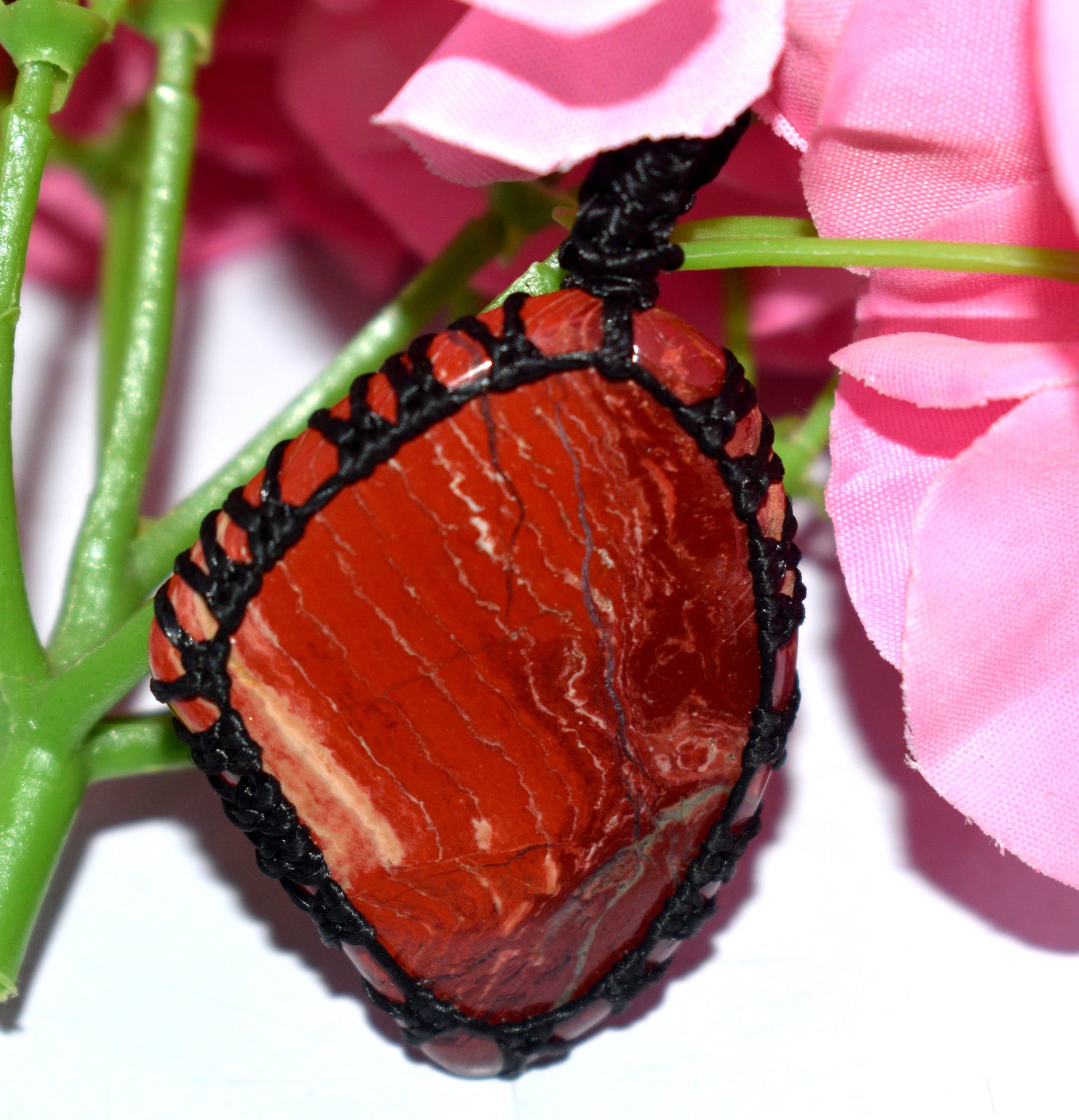 Agate Gemstone Pendant Macrame {Thread} Pendant - {Weight- 12.69 Gram}