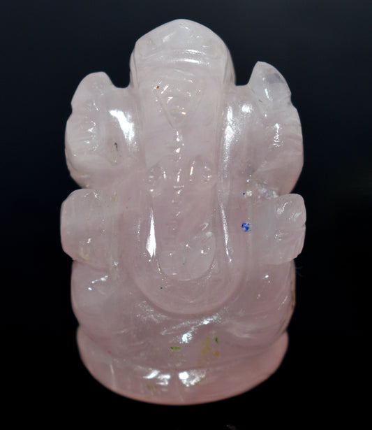 Beautiful Rose Quartz Lord Ganesh Idol – Love, Compassion & Emotional Healing -  {Weight- 51.10 Gram} - Size- 2x1'' inches