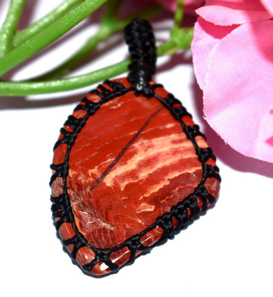 Agate Gemstone Pendant Macrame {Thread} Pendant - {Weight- 12.69 Gram}