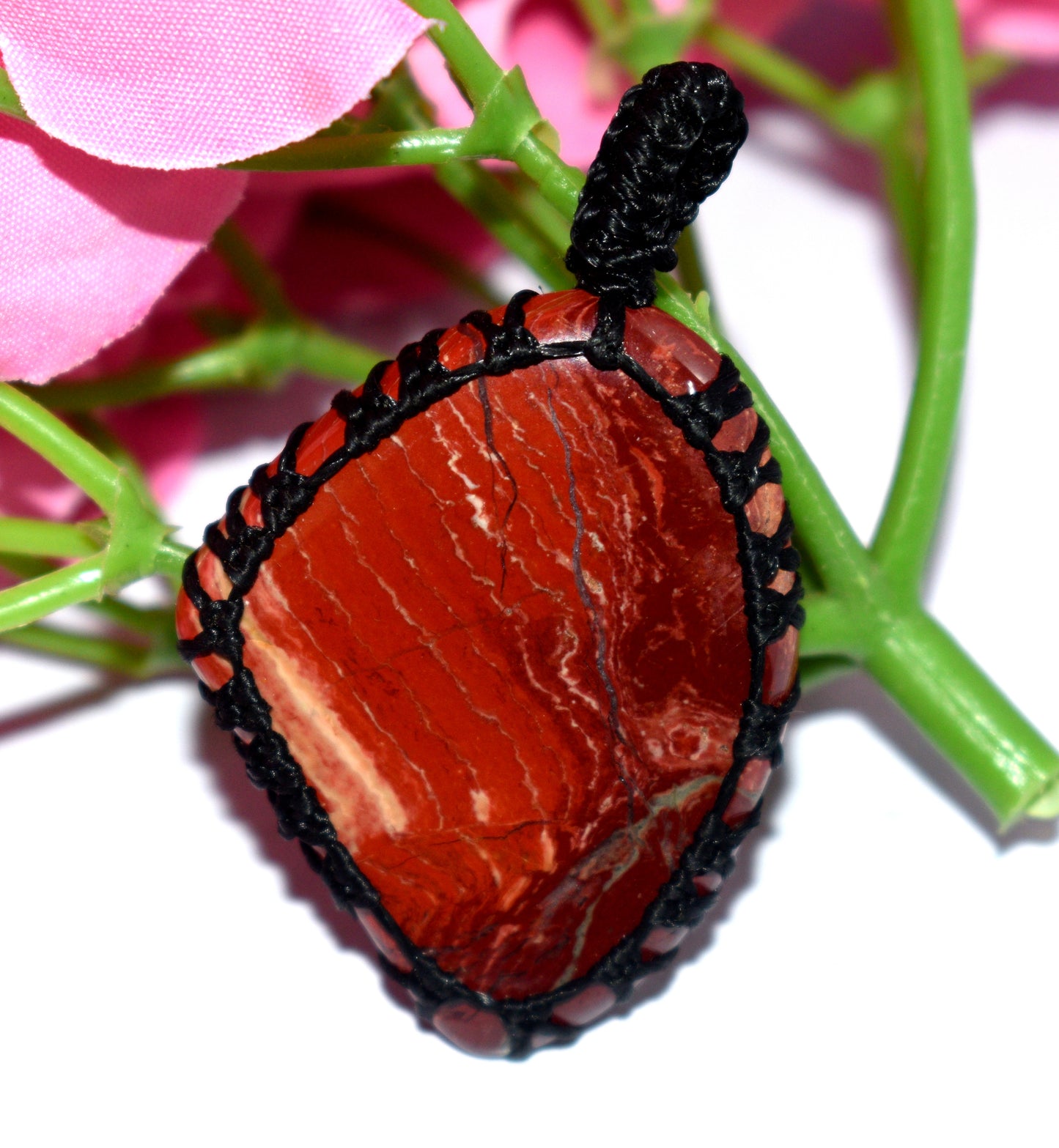 Agate Gemstone Pendant Macrame {Thread} Pendant - {Weight- 12.69 Gram}
