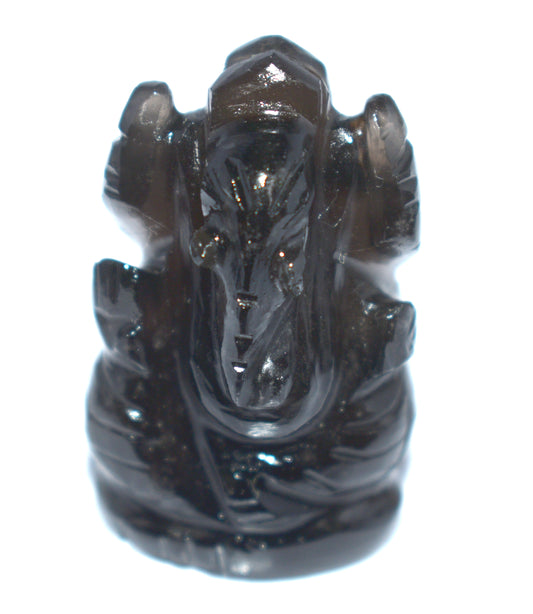 Beautiful Smoky Quartz Ganesha Statue – Release Negativity & Embrace Transformation - {Weight- 22.90 Gram} - Size- 1.5x1'' inches