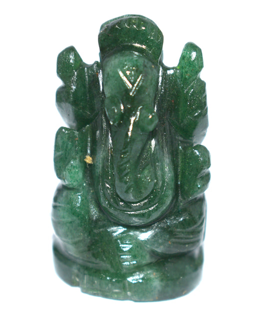 Green Aventurine Lord Ganesha Statue – Prosperity & Success Crystal Idol - {Weight- 35.80 Gram} - Size- 1.5x1'' inches