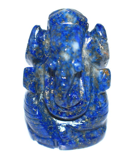 Lapis Lazuli Lord Ganesh Idol – Wisdom & Protection Crystal - {Weight- 48.90 Gram} - Size- 1.5x1'' inches