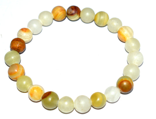 Yellow and Green Banded Calcite Bracelet