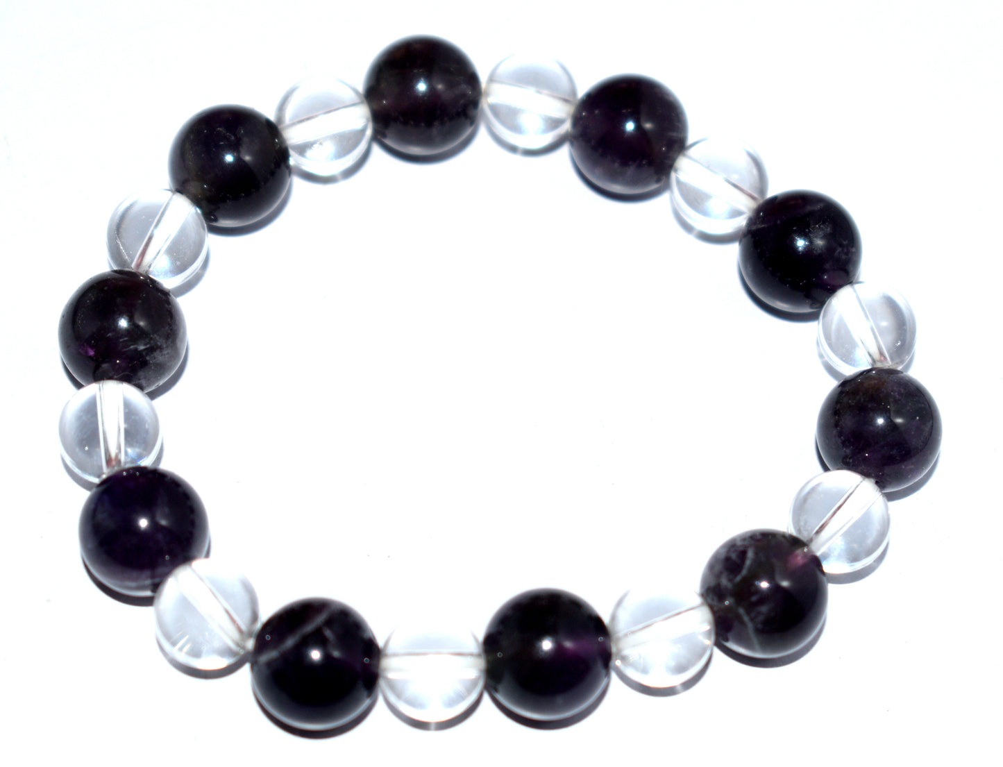 Amethyst & Clear Crystal Adjustable Bracelet – Spiritual Clarity & Calm Energy
