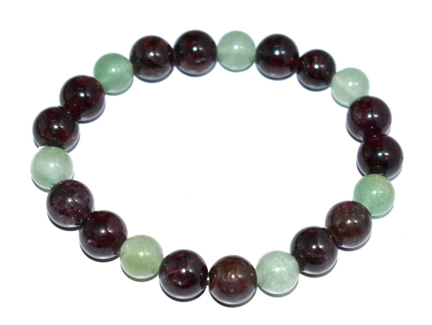 Garnet & Green Aventurine Bead Adjustable Bracelet – Passion, Prosperity & Heart Healing