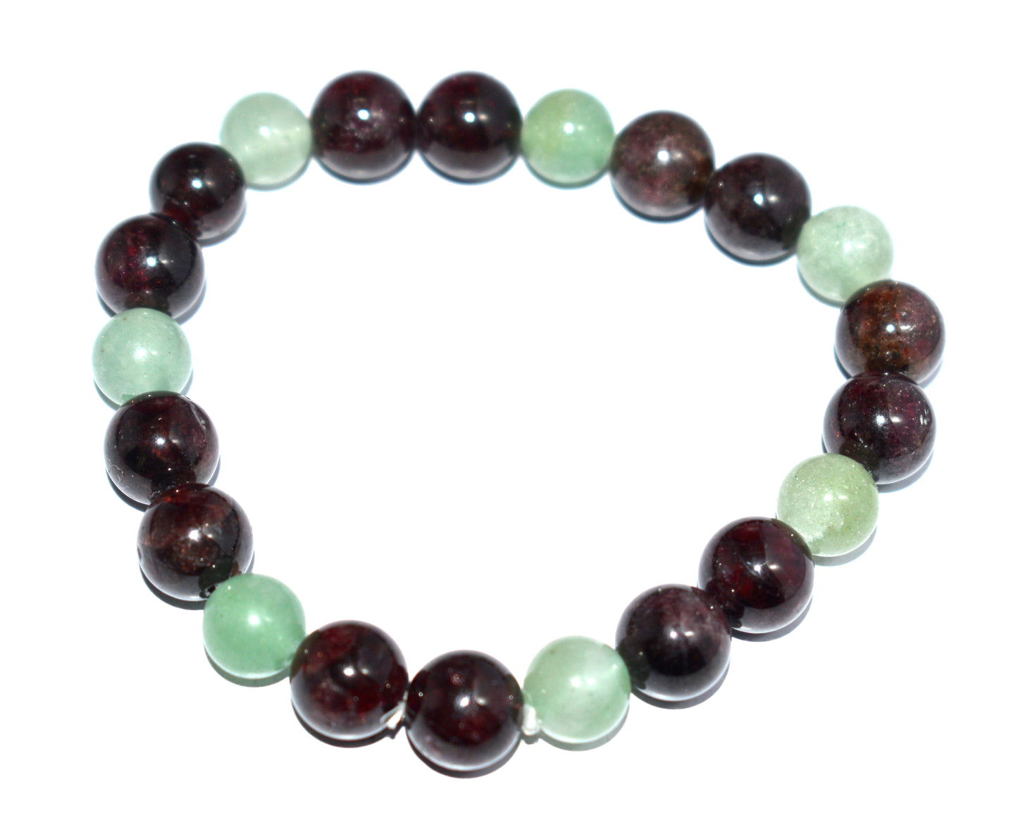 Garnet & Green Aventurine Bead Adjustable Bracelet – Passion, Prosperity & Heart Healing