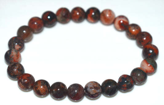 Dragon Blood Stone Round Beaded Adjustable Bracelet