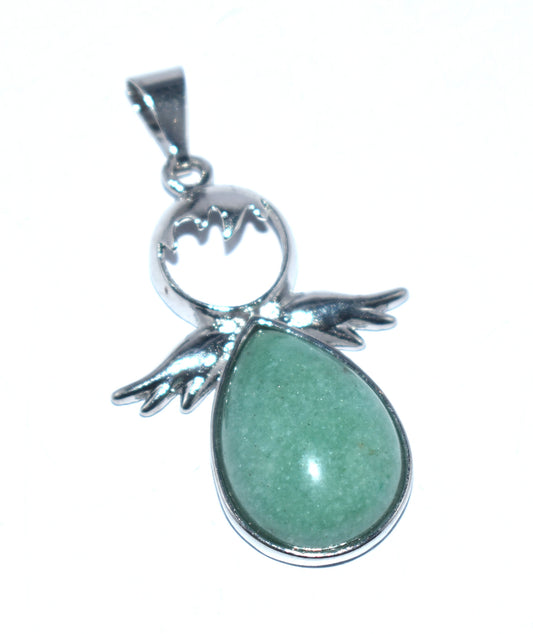 Green Aventurine Angel Locket, {Weight - 5.40 Gram}