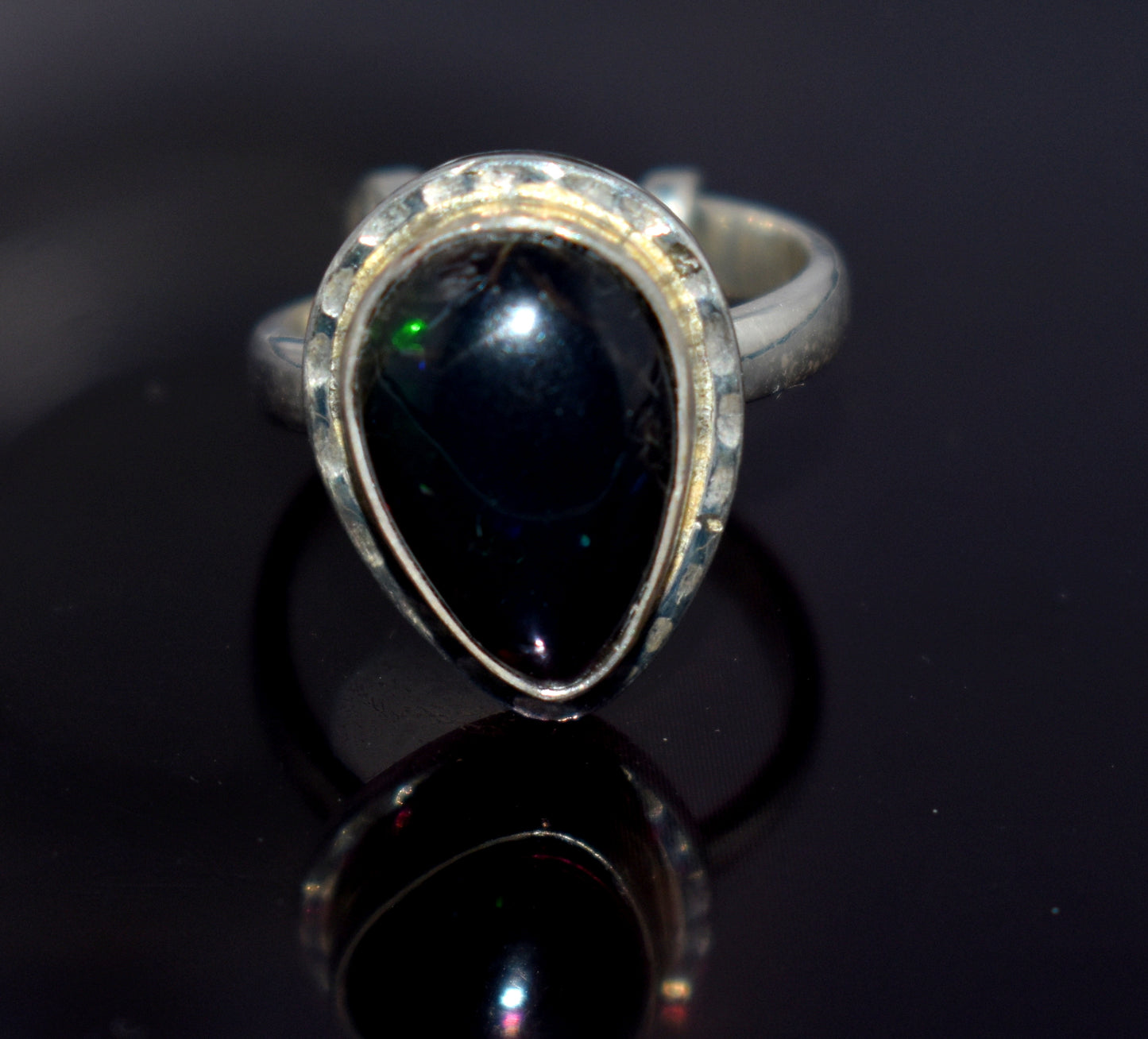 Black Ethiopian Opal 925 Sterling Silver Gemstone Ring ~ Handmade Jewelry ~October Birthstone ~ {4.4 Gram}