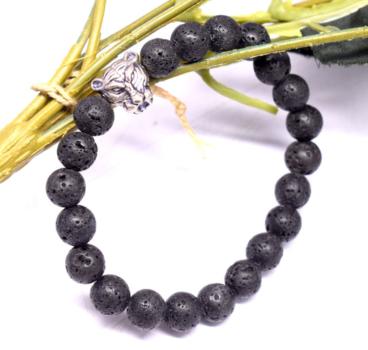 Lava Stone Bead Adjustable Bracelet