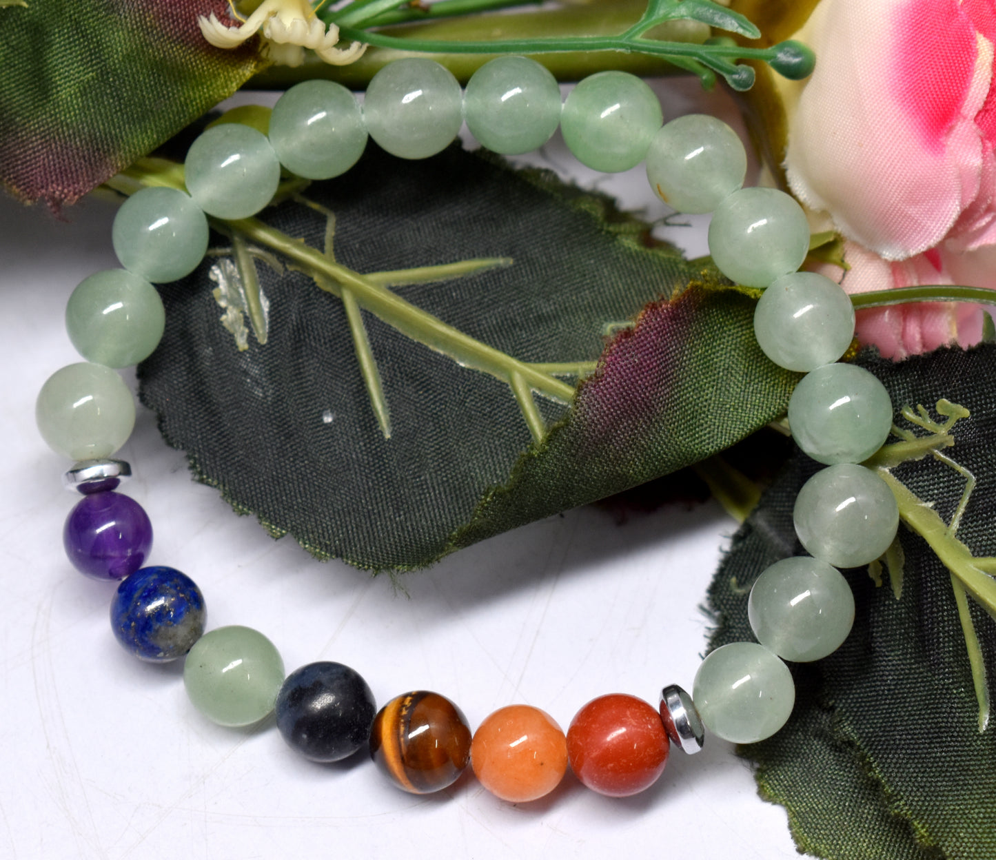 Seven Chakra Round Beaded Bracelet