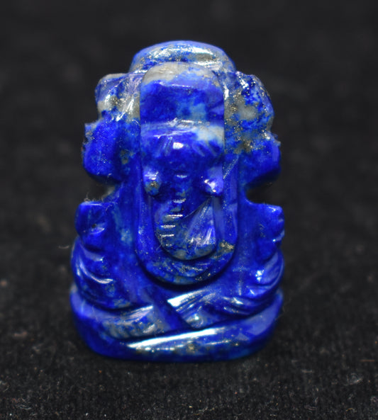 Lapis Lazuli Ganesh carved Gemstone Crystal Sculpture Rock Statue Spiritual Reiki/Chakra/Healing/Energy - {19.80 Gram}