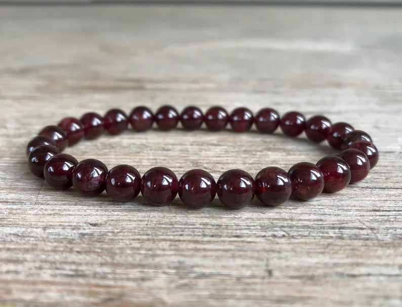  Garnet Bead Bracelet – Boosts Passion, Vitality, and Emotional Balance #Garnet #Passion #Vitality #EmotionalBalance #CrystalBracelet