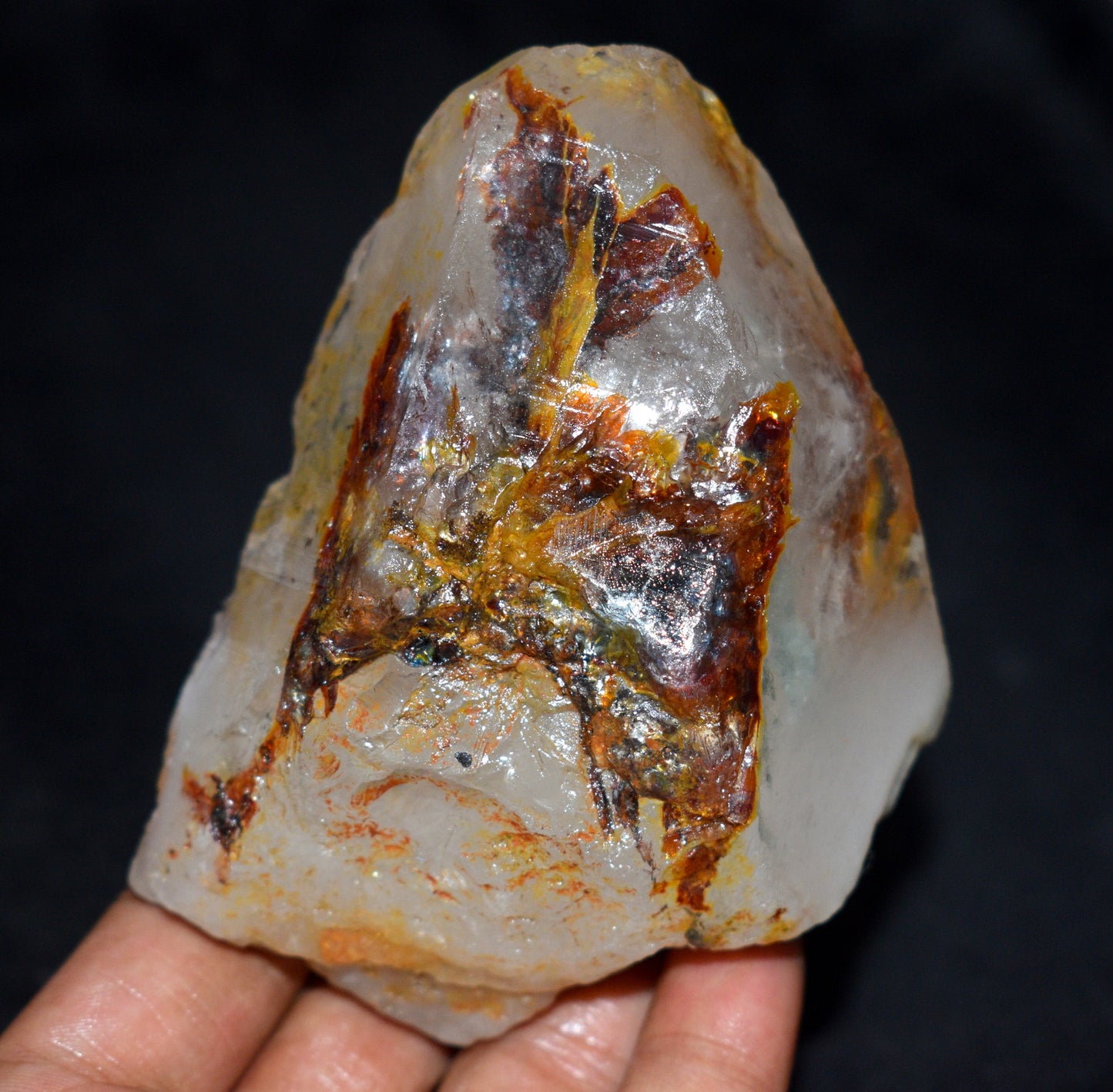 Beautiful Natural Moss Phantom Lemurian Crystal – Clear Energizing- {Weight- 354.00 Gram},