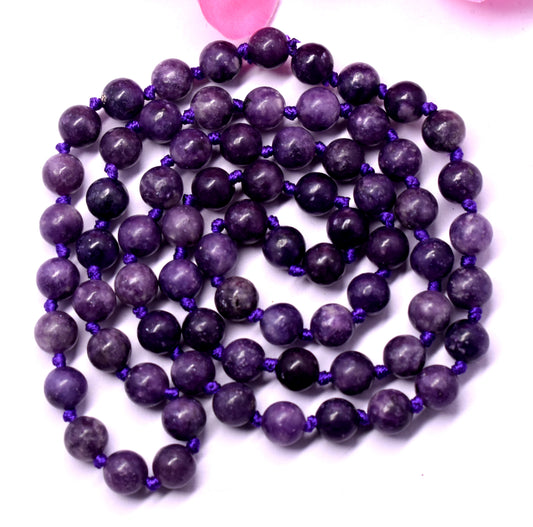 Lepidolite Bead Knotted Mala – Aids in Stress Relief, Emotional Healing, and Calming Energy #Lepidolite #StressRelief #EmotionalHealing #CrystalHealing #Mala







