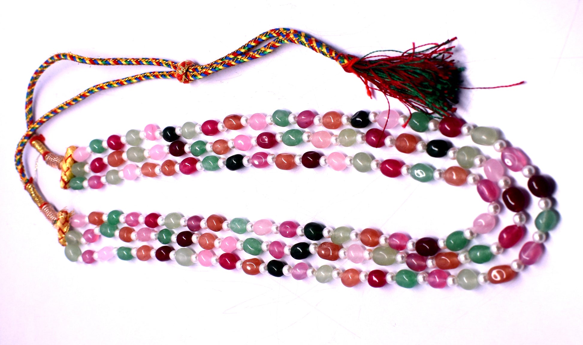 This vibrant Mani bead necklace (6.5x8mm to 7x9mm) features colorful beads and a tassel for added flair.
#ManiBeadNecklace #ColorfulJewelry #TasselNecklace #GemstoneJewelry #FashionJewelry #ElegantStyle
