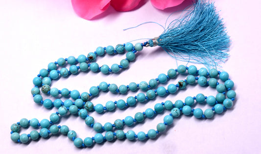 Turquoise (Firoza) Knotted Bead Mala – Enhances Communication, Protection, and Spiritual Growth #Turquoise #Firoza #Communication #Protection #CrystalHealing #Mala