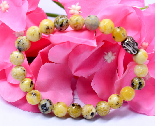 Yellow Opal Bead Bracelet – Encourages Creativity, Positivity, and Emotional Healing #YellowOpal #Creativity #Positivity #EmotionalHealing #CrystalBracelet