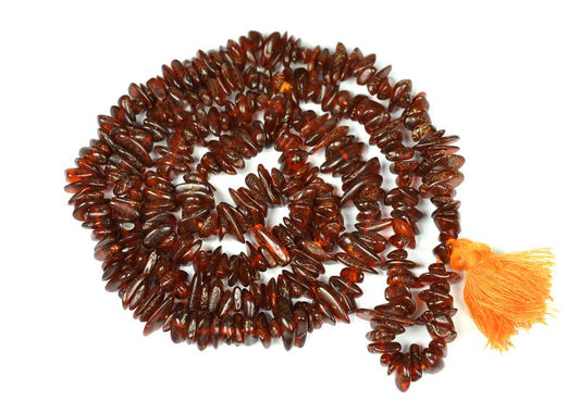 Amber Uncut Mala – Purification, Healing &amp; Spiritual Growth 🍂✨
