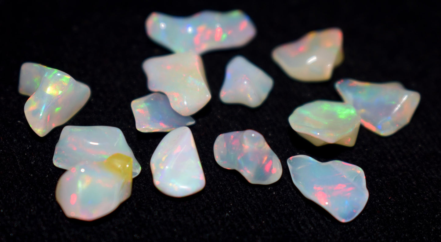 100% Natural Ethiopian Opal|| Welo Fire Freeform Opal Gemstone Lot|| Opal Polish Rough Stone|| 15.80Ct|| Size-6.5x5.5x4.5 To 6.5x15x5mm||