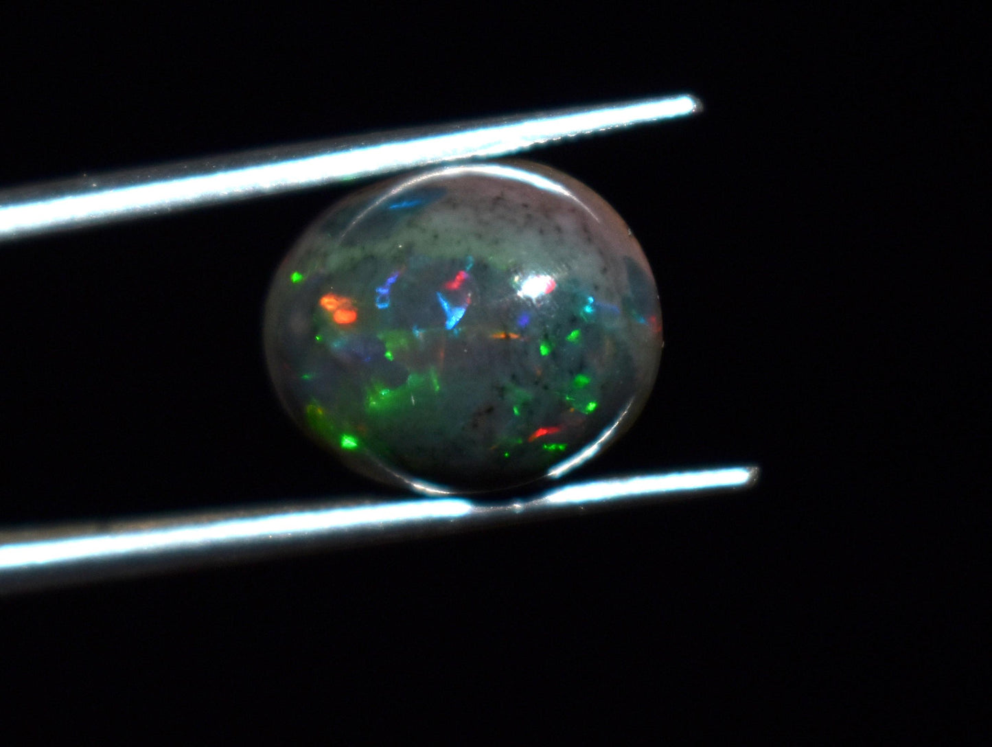 Black Ethiopian Opal, Welo Fire Oval Smooth Cabochon Loose Gemstone, 4.50 Ct, Size-10x14x7mm, For Jewelry Making,