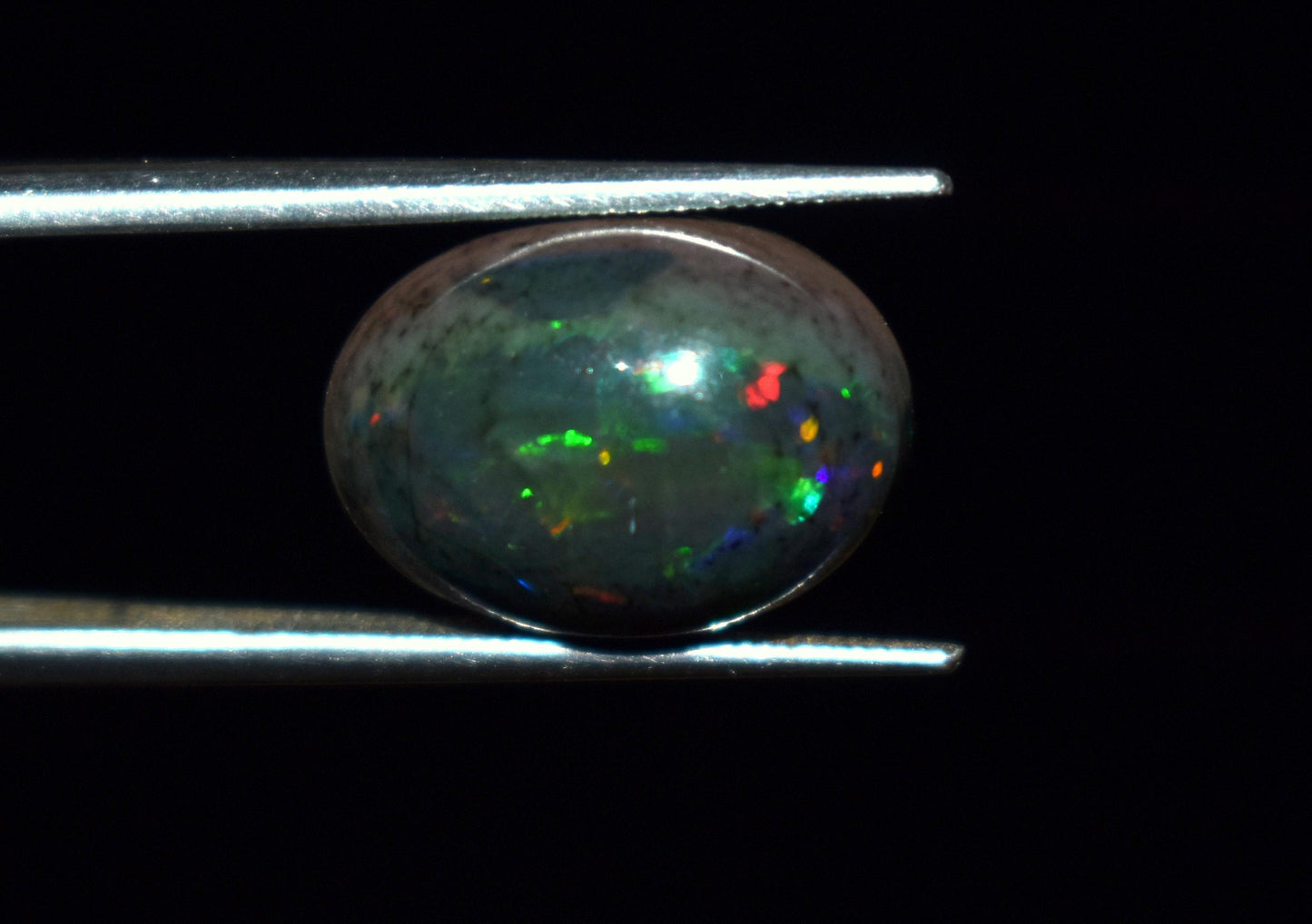 Black Ethiopian Opal, Welo Fire Oval Smooth Cabochon Loose Gemstone, 4.50 Ct, Size-10x14x7mm, For Jewelry Making,