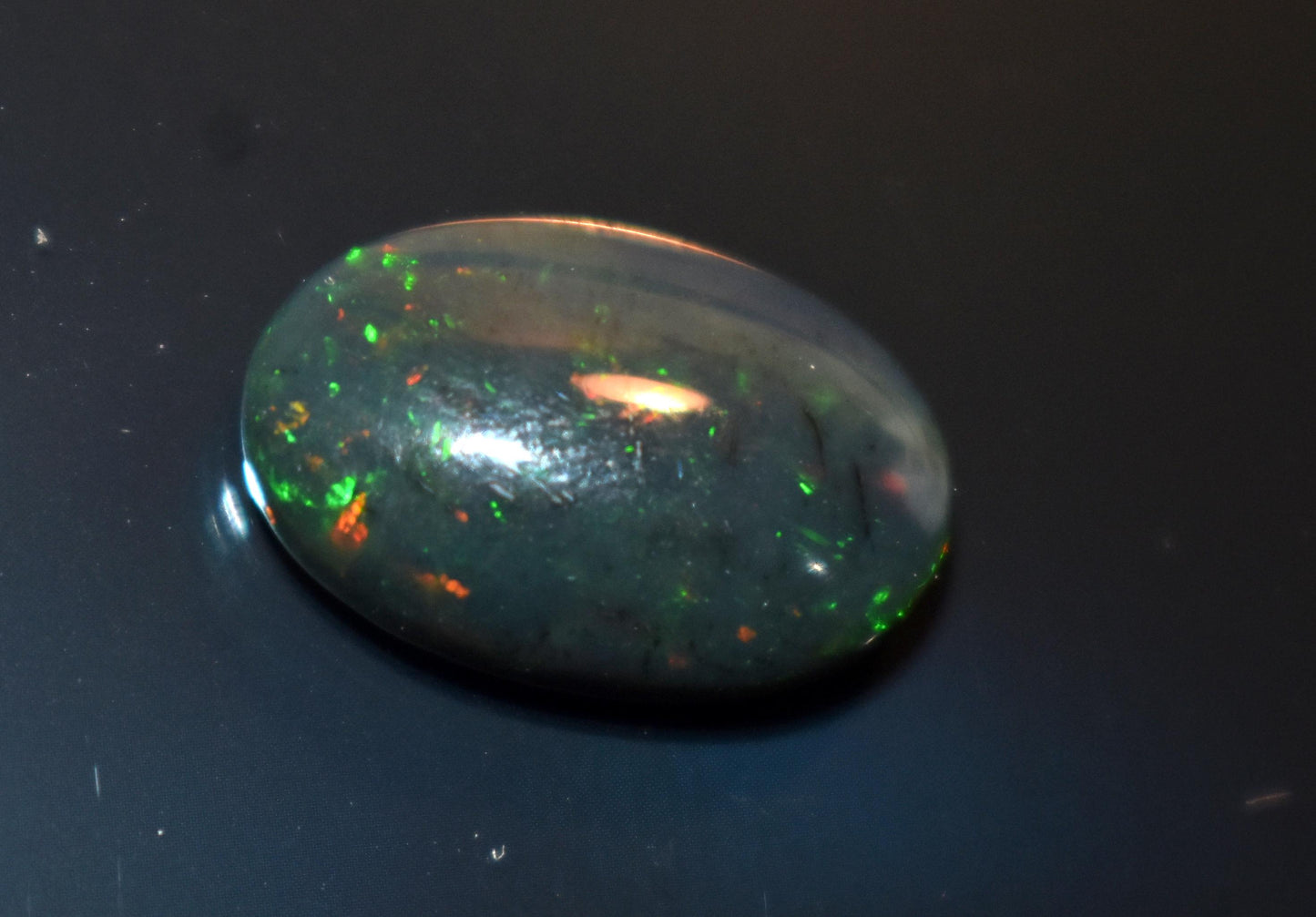 Black Ethiopian Opal, Welo Fire Oval Smooth Cabochon Loose Gemstone, 3.50 Ct, Size-9.5x14.5x4.5mm, For Jewelry Making,