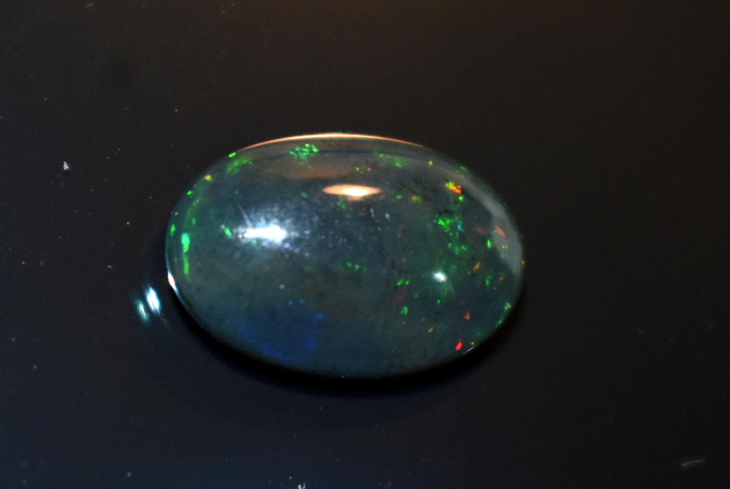 Black Ethiopian Opal, Welo Fire Oval Smooth Cabochon Loose Gemstone, 3.50 Ct, Size-9.5x14.5x4.5mm, For Jewelry Making,