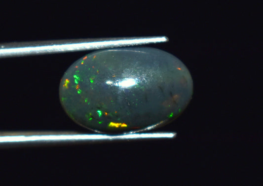 Black Ethiopian Opal, Welo Fire Oval Smooth Cabochon Loose Gemstone, 3.50 Ct, Size-9.5x14.5x4.5mm, For Jewelry Making,