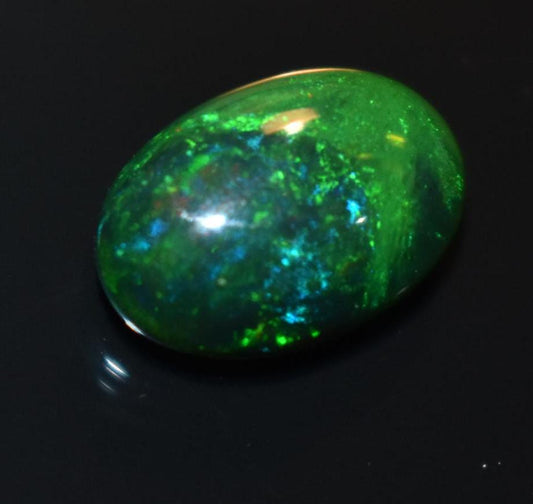Black Ethiopian Opal, Welo Fire Oval Smooth Cabochon Loose Gemstone, 2.85 Ct, Size-8.5x12.5x5mm, For Jewelry Making,
