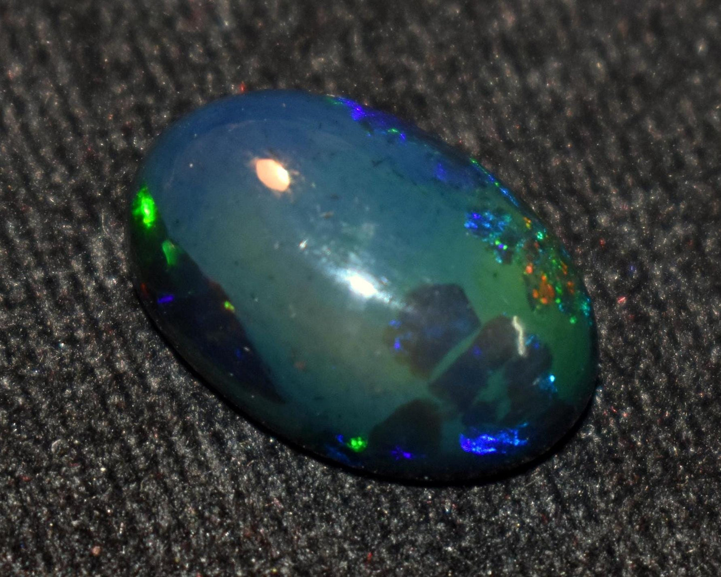 Black Ethiopian Opal, Oval Welo Fire Cabochon Loose Gemstone, 7.90 Carat, Size-12.5x18.5x7mm, For Jewelry Making,