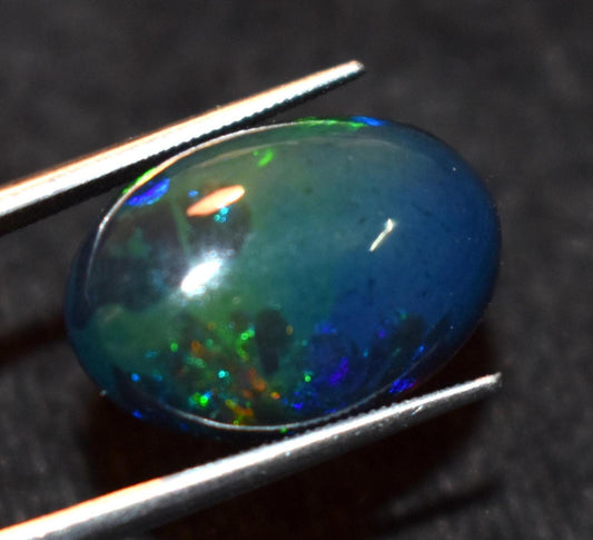Black Ethiopian Opal, Oval Welo Fire Cabochon Loose Gemstone, 7.90 Carat, Size-12.5x18.5x7mm, For Jewelry Making,