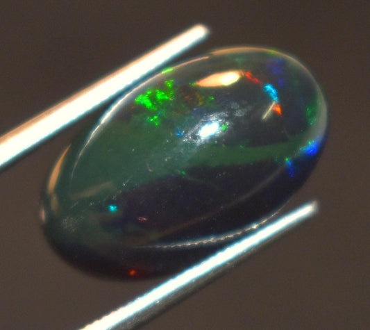Black Ethiopian Opal, Oval Welo Fire Cabochon Loose Gemstone, 5.30 Carat, Size-9.5x15.5x8mm, For Jewelry Making,