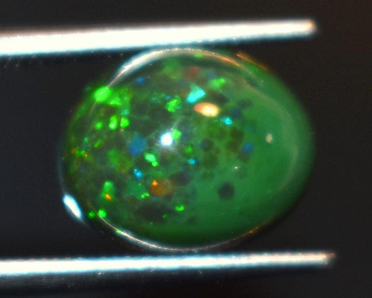 Black Ethiopian Opal, Oval Welo Fire Cabochon Loose Gemstone, 1.85 Carat, Size-8x10x5mm, For Jewelry Making,