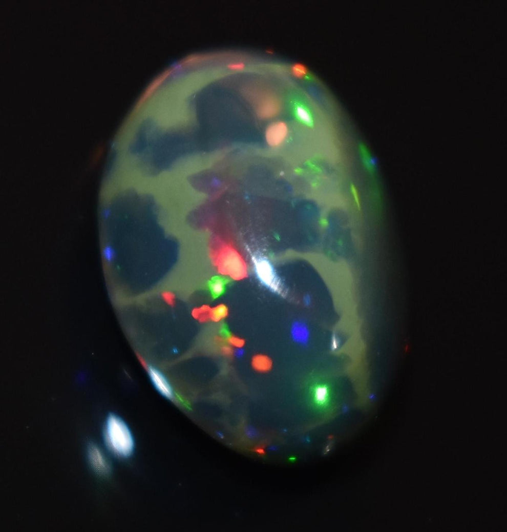 Opale Welo Naturelle 3.75 Carats - Cabochon Blanc Translucide, Excellente Taille, 10x10mm, Ethiopie