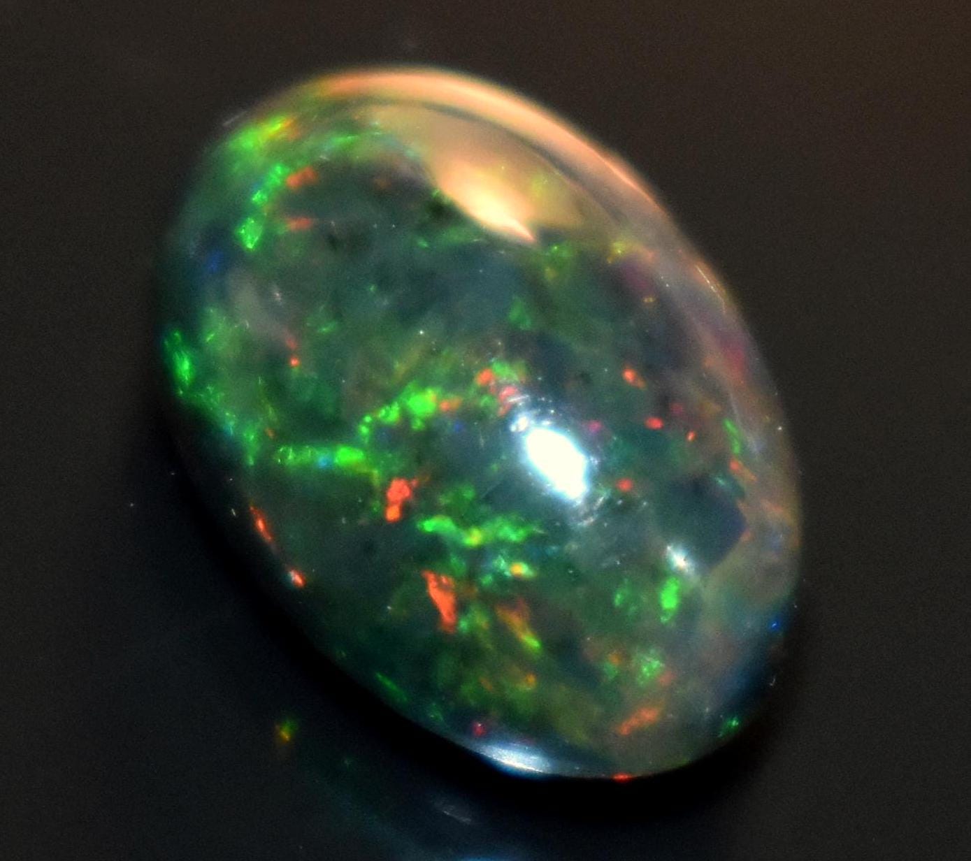 Black Ethiopian Opal, Oval Welo Fire Cabochon Loose Gemstone, 2.30 Carat, Size-7.5x12x5.5mm, For Jewelry Making,