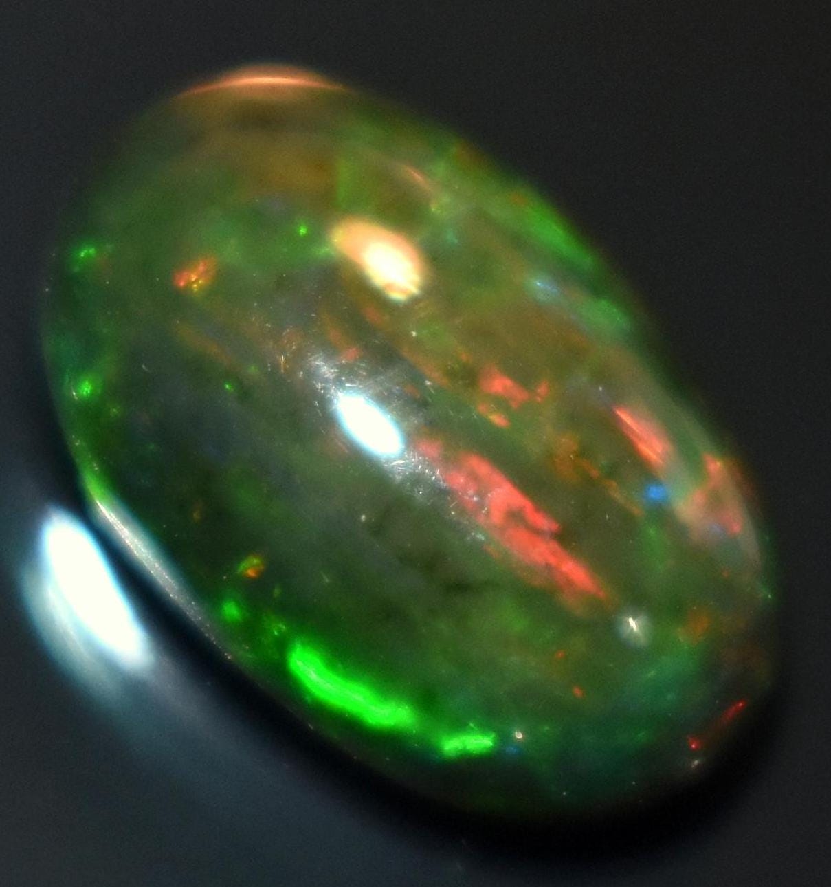 Black Ethiopian Opal, Oval Welo Fire Cabochon Loose Gemstone, 2.20 Carat, Size-8x12x4.5mm, For Jewelry Making,