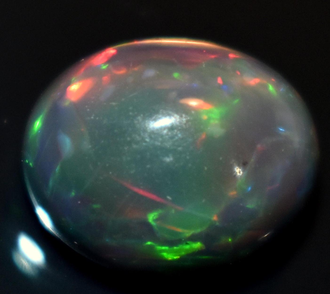 Black Ethiopian Opal, Oval Welo Fire Cabochon Loose Gemstone, 3.75 Carat, Size-10x12x7mm, For Jewelry Making,