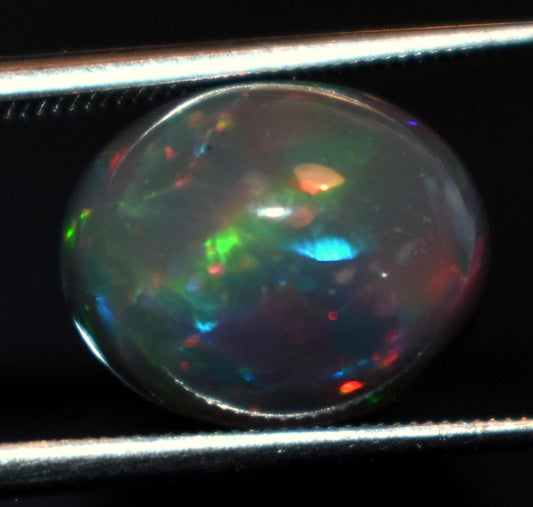 Black Ethiopian Opal, Oval Welo Fire Cabochon Loose Gemstone, 3.75 Carat, Size-10x12x7mm, For Jewelry Making,