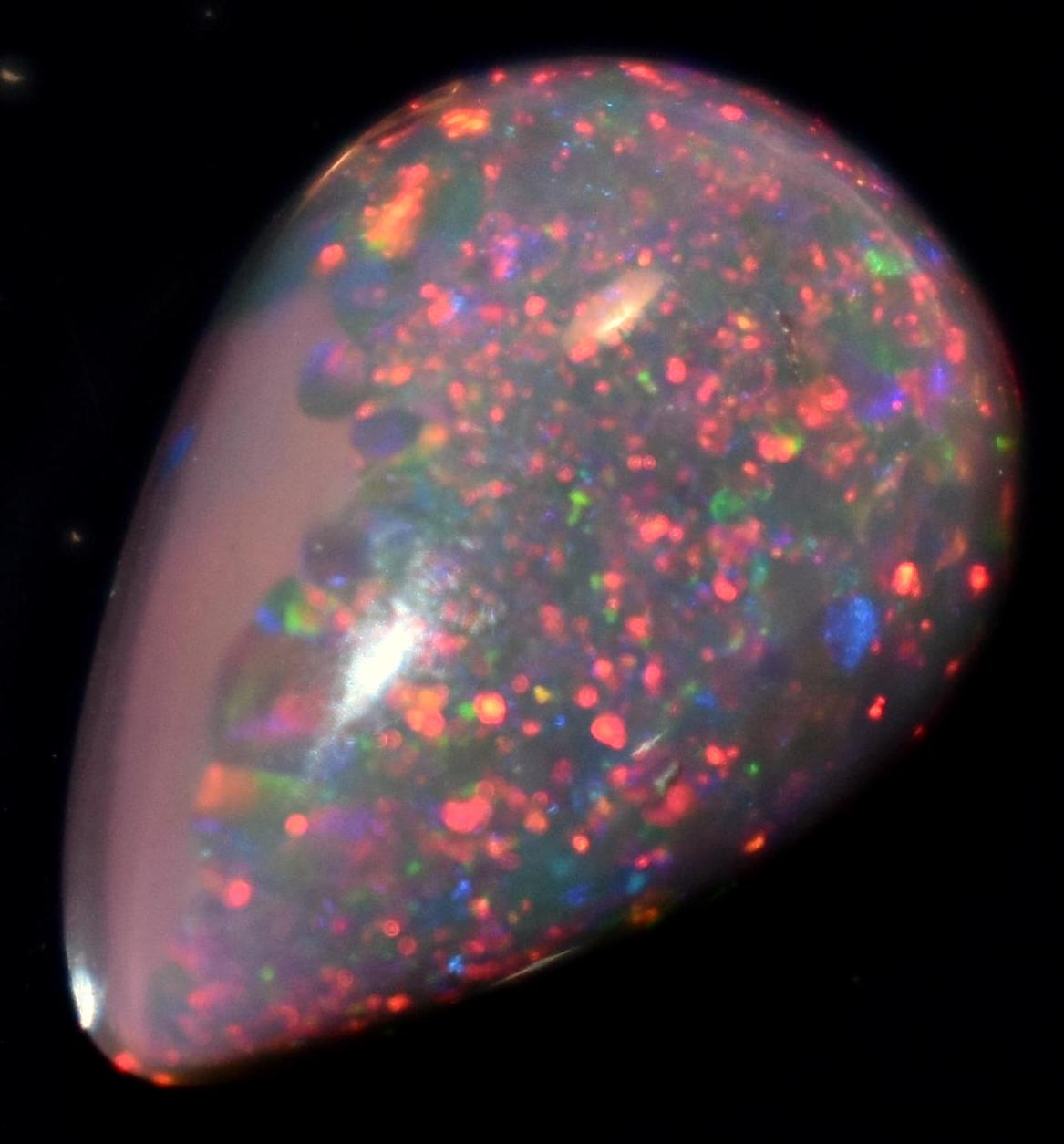 Black Ethiopian Opal, Pear Welo Fire Cabochon Loose Gemstone, 3.30 Carat, Size-9x13x6mm, For Jewelry Making,
