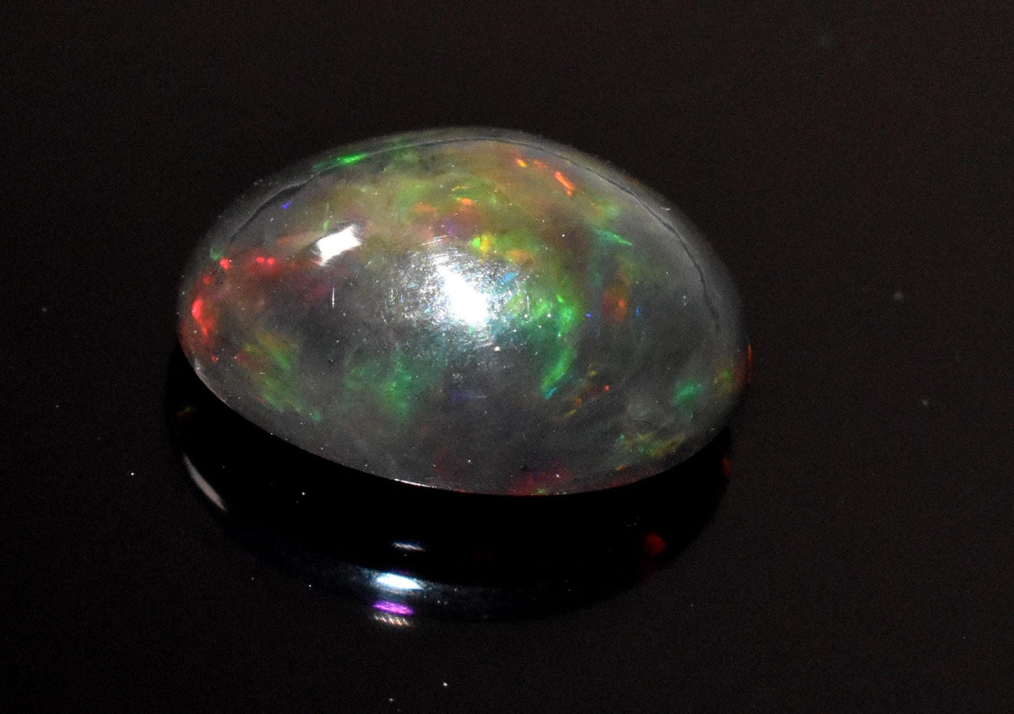 Black Ethiopian Opal, Oval Welo Fire Cabochon Loose Gemstone, 4.55 Crt, Size-11x14x7mm, For Jewelry Making, Gift For Her,