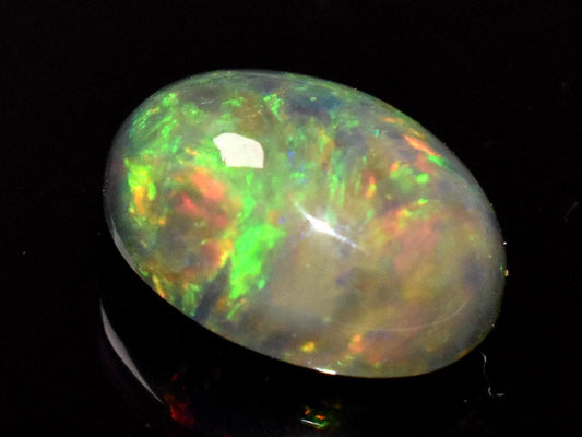 Black Ethiopian Opal, Oval Welo Fire Cabochon Loose Gemstone, 3.60 Crt, Size-9.5x13x6mm, For Jewelry Making, Gift For Her,