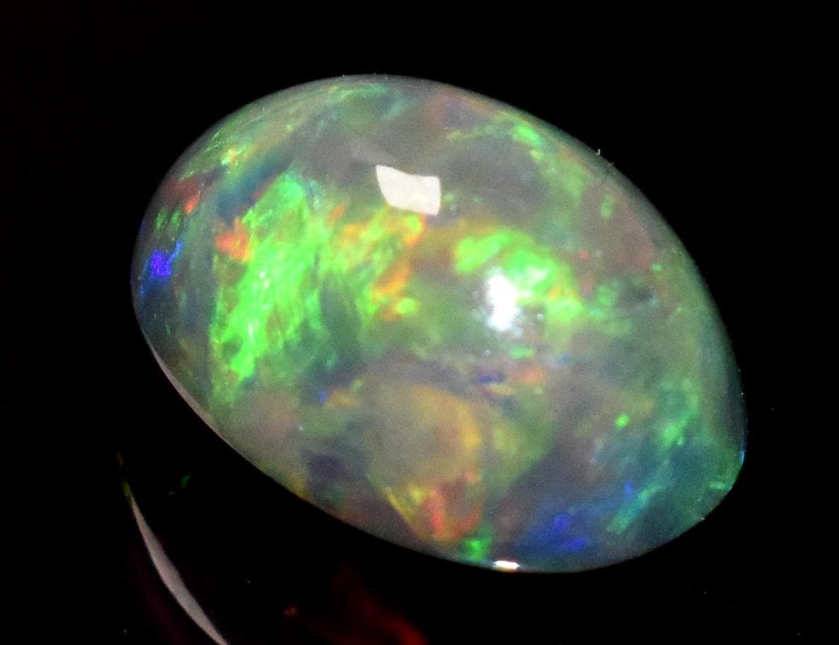 Black Ethiopian Opal, Oval Welo Fire Cabochon Loose Gemstone, 2.65 Crt, Size-8x11.5x6.5mm, For Jewelry Making,